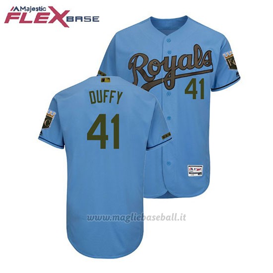 Maglia Baseball Uomo Toronto Blue Jays Danny Duffy 2018 Dia de los Caidos Flex Base Blu